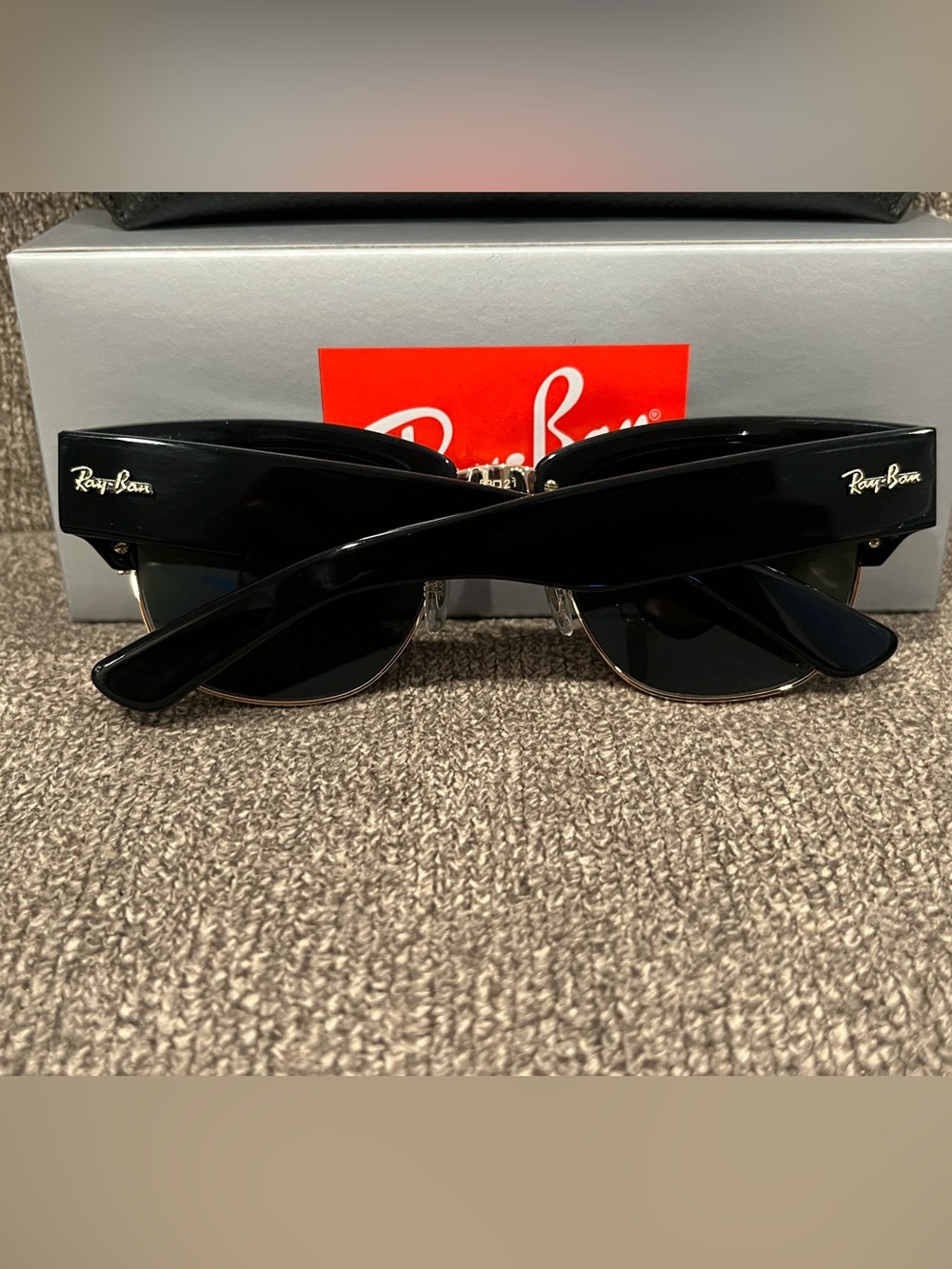 Men’s Mega Clubmaster Sunglasses Black Frame Green Lens Unisex Women’s Glasses - Picture 7 of 8